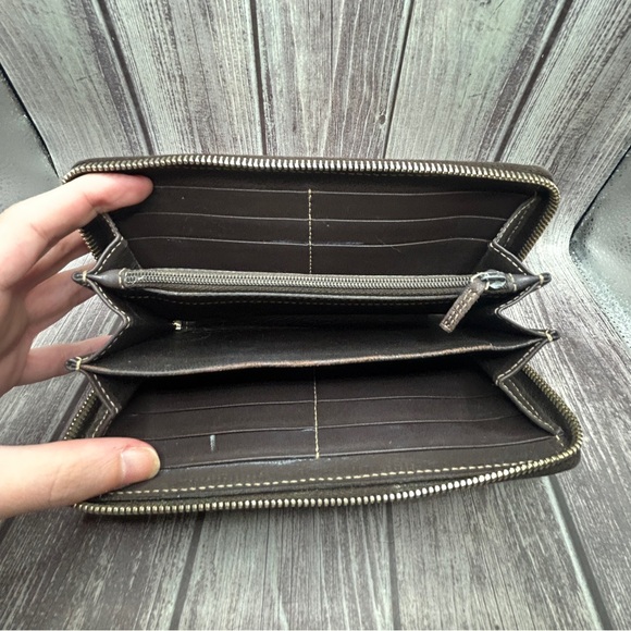 GUCCI Sherry Line GG Canvas & Leather Bow Detail Zip Long Wallet Beige Brown - Picture 10 of 15